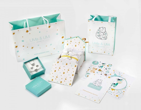 Сережки-пусети UMa&UMi Серце велике з рухливими безбарвними вставками