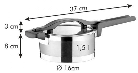 Ківш з кришкою ULTIMA з кришкою 16 см. 1,5 л Tescoma