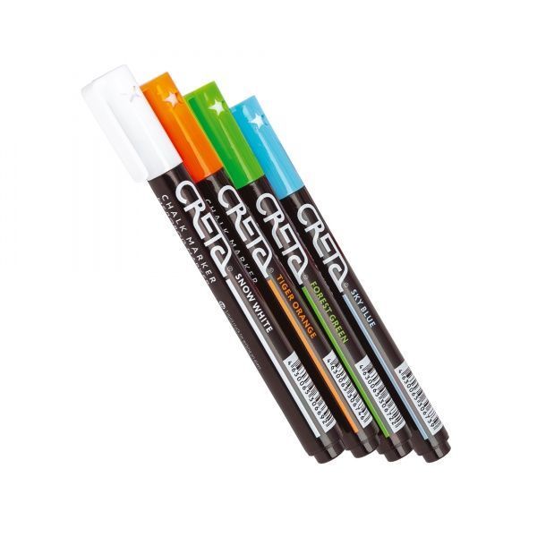 Набір маркерів кольорових крейдяних (4 шт.) CRETA COLOUR MIX # 2