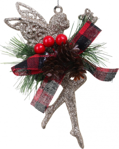 Декоративна підвіска Янгол з декором 15x7x3,5 см білий LD21049