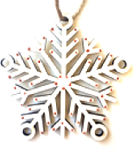 Подвеска Снежинка 9 см белый 1220366