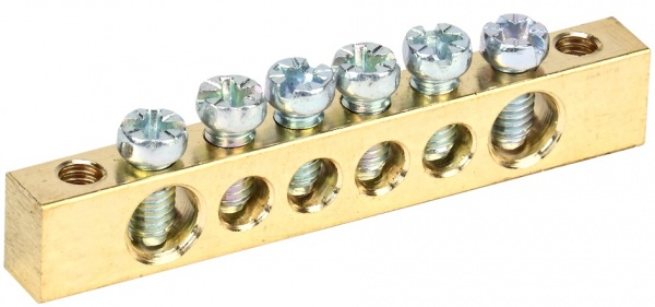 Шина нулевая на DIN-рейку IEK «земля-ноль» 6х9 мм 6/2 YNN11-06-100