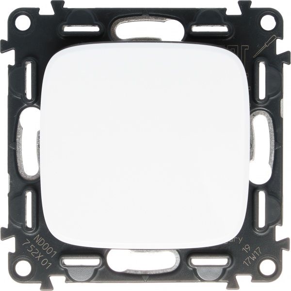 Вимикач одноклавішний Legrand Allure без підсвітки 10 А 250В білий 752701