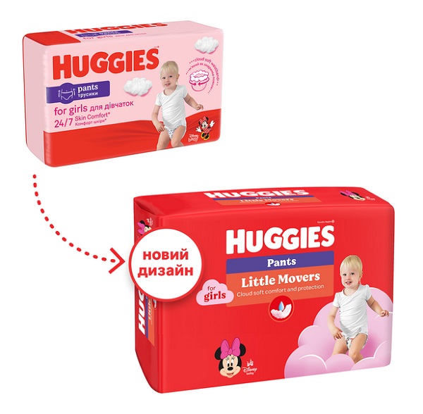 Подгузники-трусики Huggies Little Movers/Pants 4 для девочек 9-14 кг 52 шт.