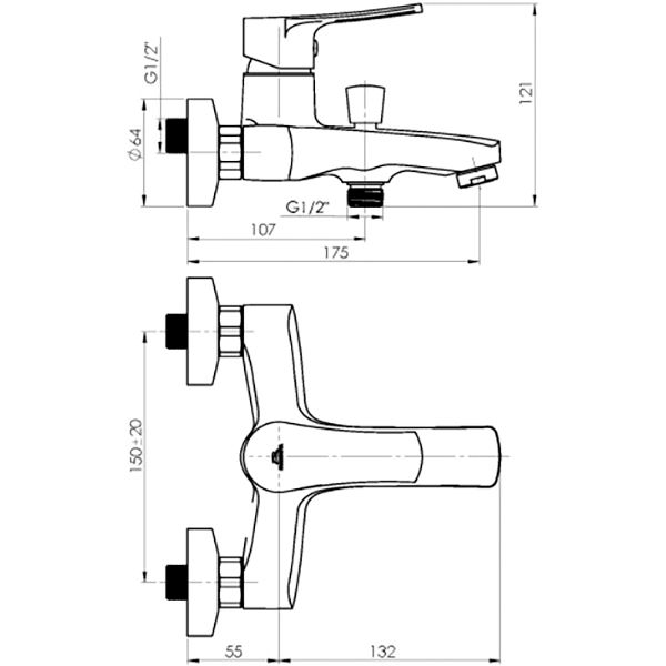 Змішувач для ванни Rubineta Nica-10 NI10008