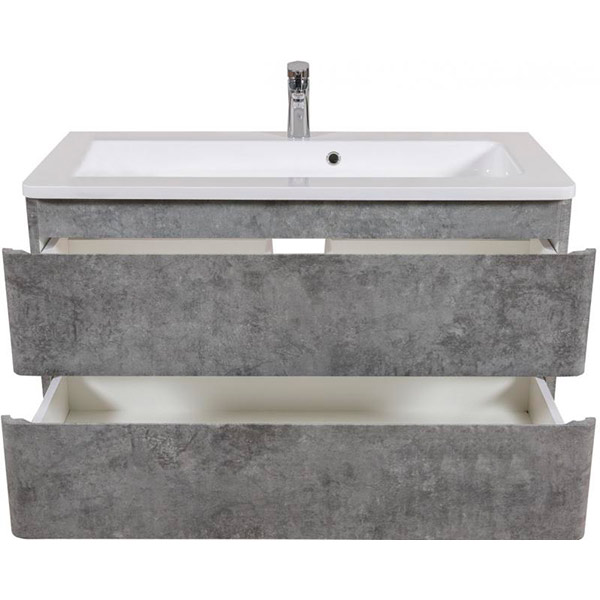 Тумба підвісна Aqua Rodos Акцент серый мрамор с умывальником Альфа 100
