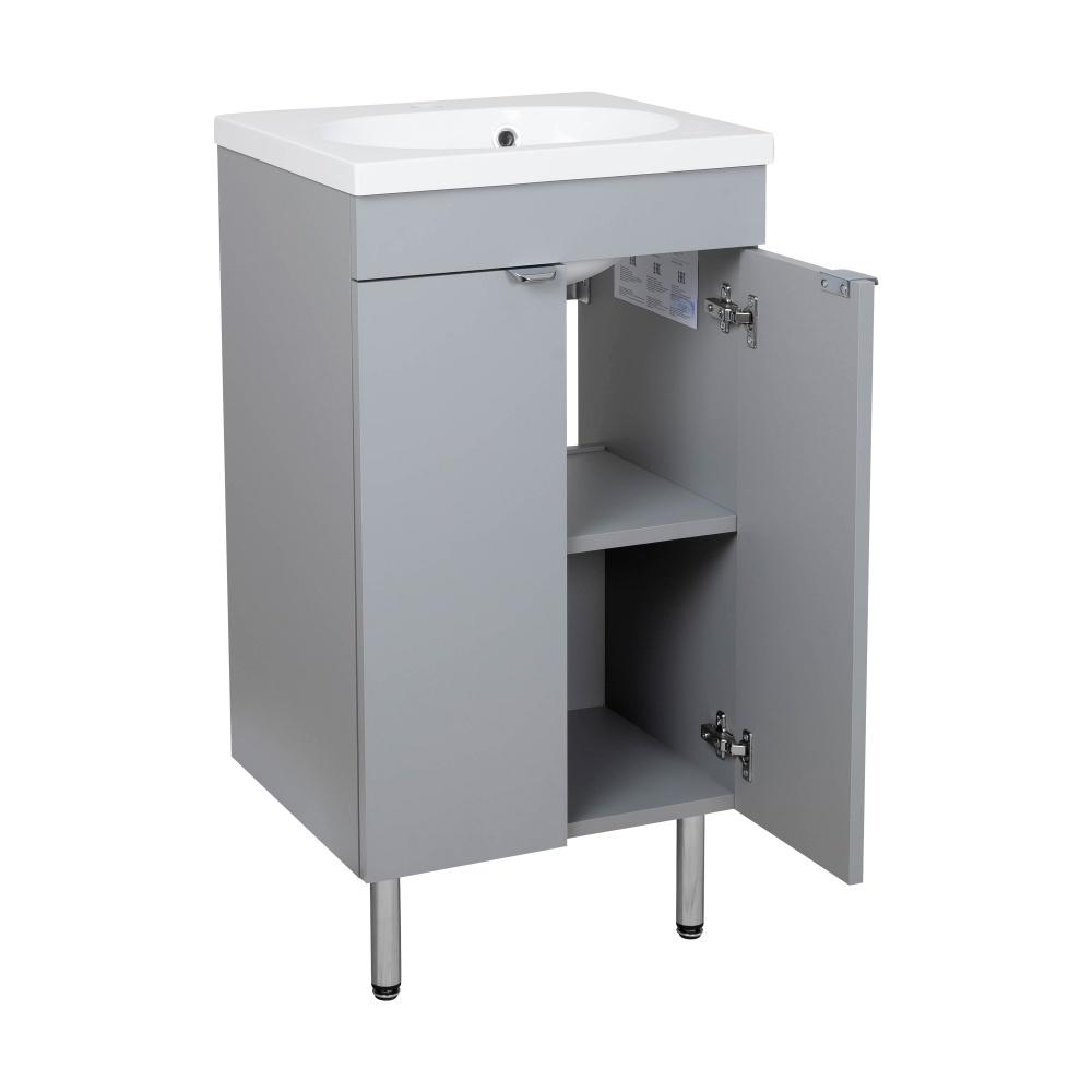 Тумба RIO сірий з умивальником Status 44 см