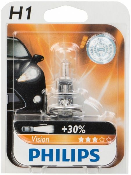Лампа галогенная Philips (12258PRB1) H1 P14.5s 12 В 55 Вт 1 шт 3950