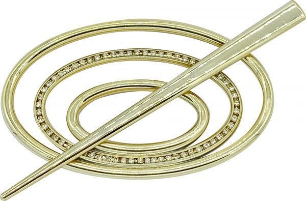 Заколка Овал 2 Элит 60х100 мм золото глянец В0022-1 MISLT