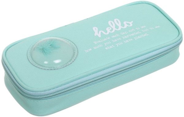 Пенал Hello з декоративною бірюзовою рослиною бірюзовий