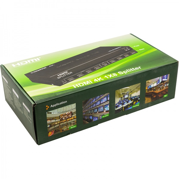 Сплітер PowerPlant HDMI 1x8 V2.0, 3D, 4K/60hz (HDSP8-V2.0) чорний (CA912490) 