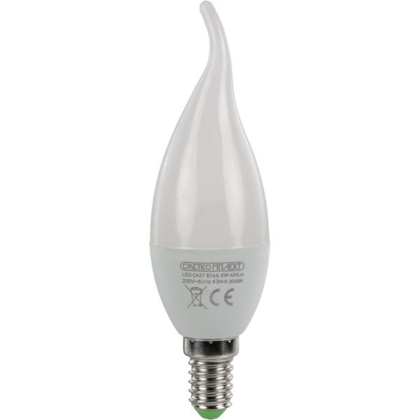 Лампа светодиодная Светкомплект 5 Вт CA37 матовая E14 220 В 3000 К 