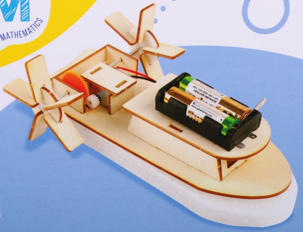 Конструктор деревянный Зірка Stem электромеханический Лодка-колесник 451015