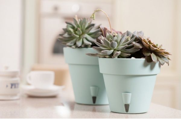 Вазон пластиковий Santino LATINA круглий 14,5л нефритовий 