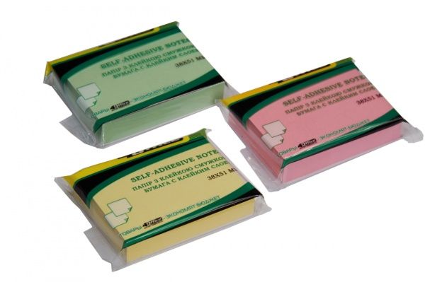 Бумага для заметок с липким слоем 38х51 мм 100 лист. цвет в ассортименте 4-420 4Office