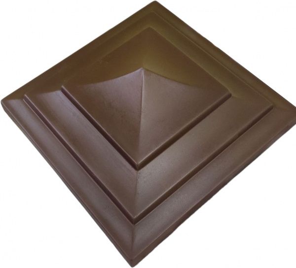 Крышка на столб Пагода Крашеная 400x400x140 мм темно-коричневый Вилес 