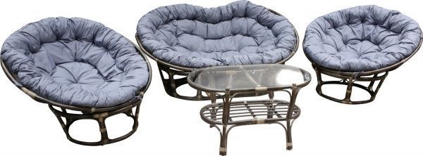 Комплект мебели Indigo Папасан с натурального ротанга коричневый 