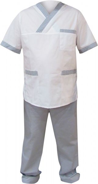 Костюм хирургический Торнадо Медпоплин р. XL 52-54 рост 5-6 34123-10-7ж-52-5 светло-серый