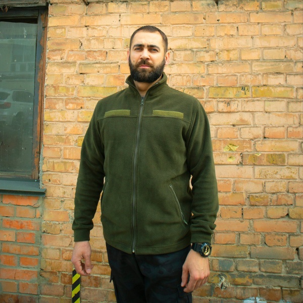 Кофта UkrCossacks на блискавці флісова чоловіча тактична 1.0 р. L хакі