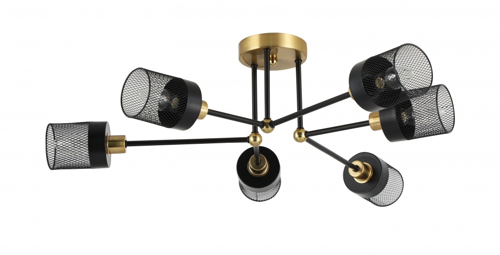 Люстра Sensio Ruan 6x40 Вт E14 черный с золотистым LS-74690/6B-E1440W