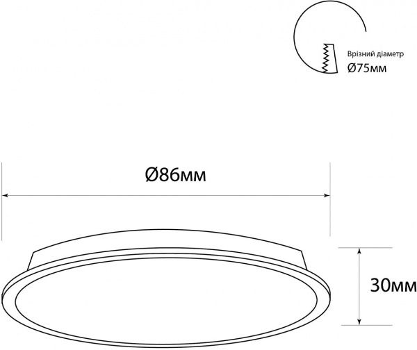 Світильник вбудовуваний (Downlight) Светкомплект SDAL-R 07 LED 7 Вт 4500 К білий 
