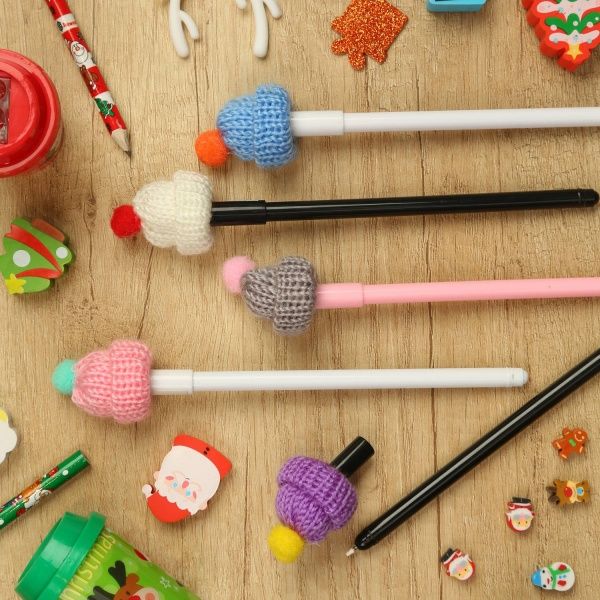 Ручка гелевая Шапка с желтым помпоном 