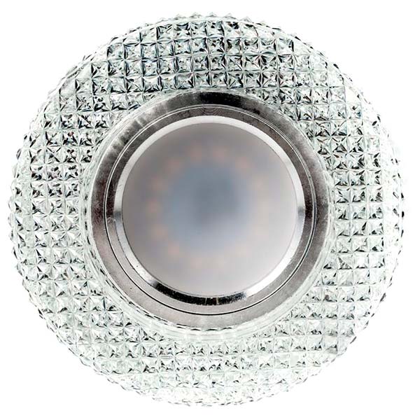 Светильник точечный Светкомплект SVС 202 CL коло с LED-подсветкой 7 Вт GU5.3 прозрачный/хром 