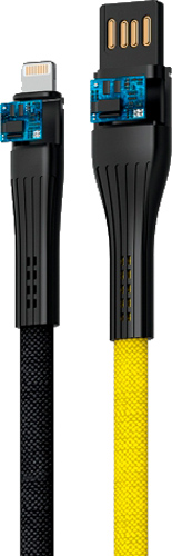 Кабель Forever Core Extreme USB - Lightning 3A 1 м чорнийжовтий (5900495780690) 