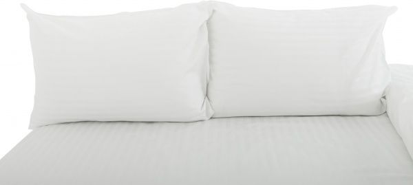 Комплект постельного белья Сатин страйп 1,5 белый Блакіт