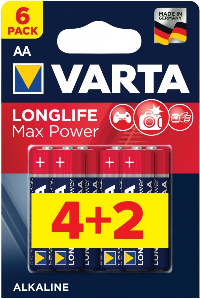 Батарейки Varta Longlife Max Power AA (R6, 316) 6 шт. (4706101446) 