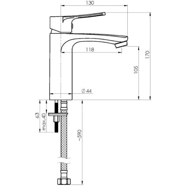 Змішувач для умивальника Rubineta Nica-18 NI80008