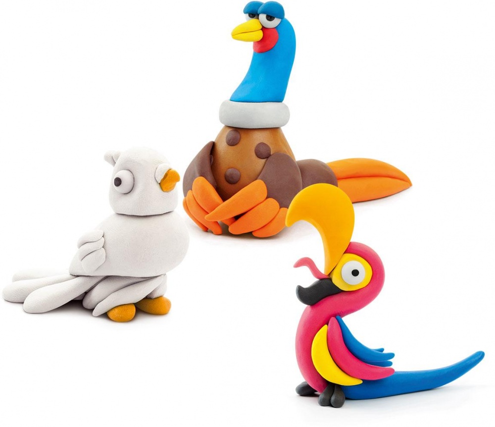 Набор пластилина Lipaka Птицы Попугай ара фазан голубь 60025-UA01