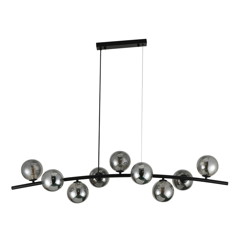 Люстра підвісна Miorro Sapori 1200x280x900 мм 9x7 Вт G9 чорний хром 51-311-175