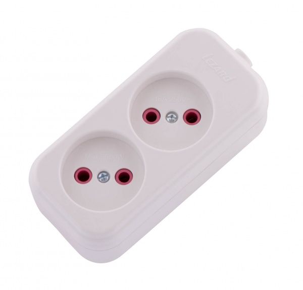 Колодка Lezard Lila без заземлення 2 гн. білий 720-0200-203 