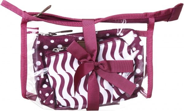 Набір косметичок Bagland Крапки бордовий 