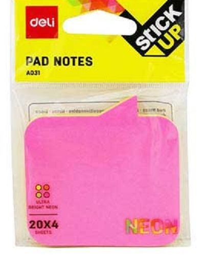 Блоки паперові самоклейкі Думка 70х70 мм 20 арк. 4 кольори А03102 Deli