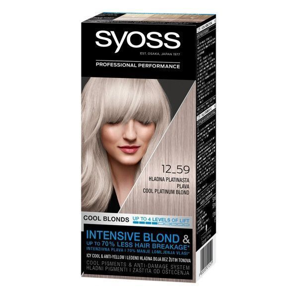 Краска для волос Syoss Salon Plex 12-59 Холодный Платиновый блонд 115 мл