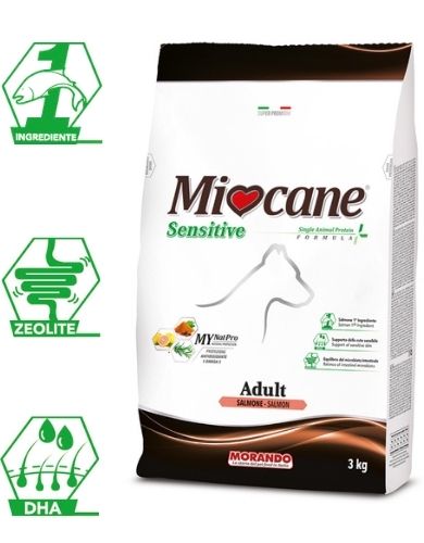 Корм сухой Morando MioCane Sensitive (монопротеиновый) для собак средних и крупных пород, лосось 3 кг