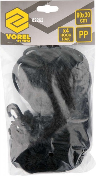 Кишеня для багажника з 4 гаками 90х30 см Vorel чорний