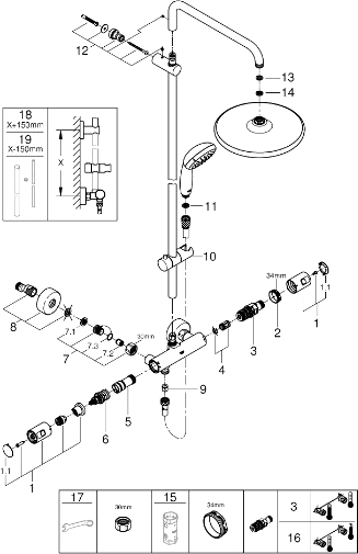 Душевая система Grohe Vitalio Start 250 26677000T
