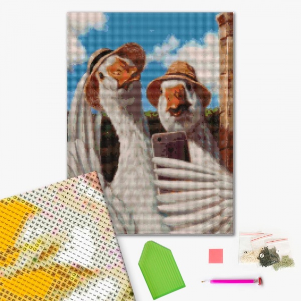 Алмазная мозаика Селфи гусей ©Lucia Heffernan 40х50 см Brushme 