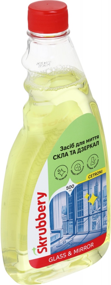 Средство моющее для стекла и зеркал SKRUBBERY Cetroni (запаска) 0,5 л