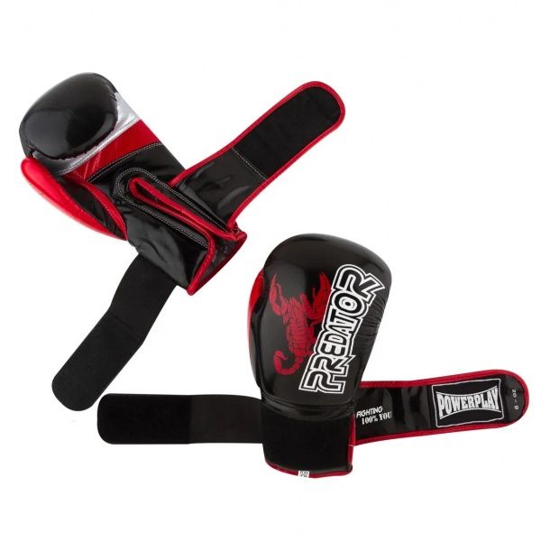 Боксерские перчатки PowerPlay р. 14 14oz 3007 черный с красным