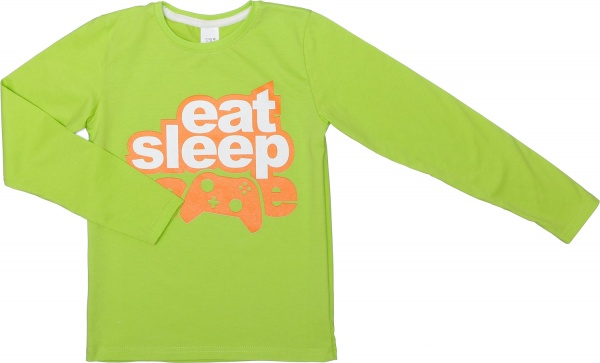Футболка для хлопчиків Luna Kids з принтом Eat Sleep Game р.134 салатовий 