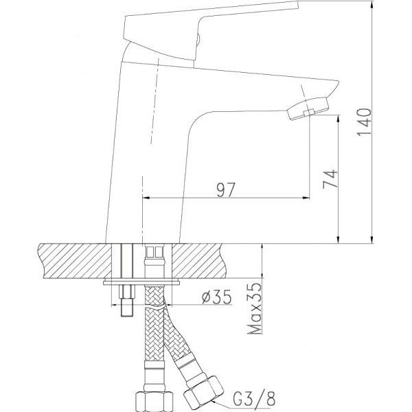 Смеситель для умывальника Koller Pool Kvadro KR0200