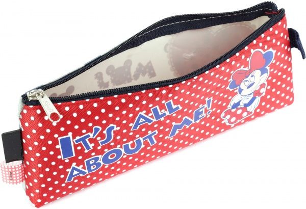 Пенал школьный Miss Minnie 1 отделение Olli белыйкрасный