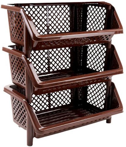 Этажерка универсальна 3-секционная 670х590х380 мм коричневый