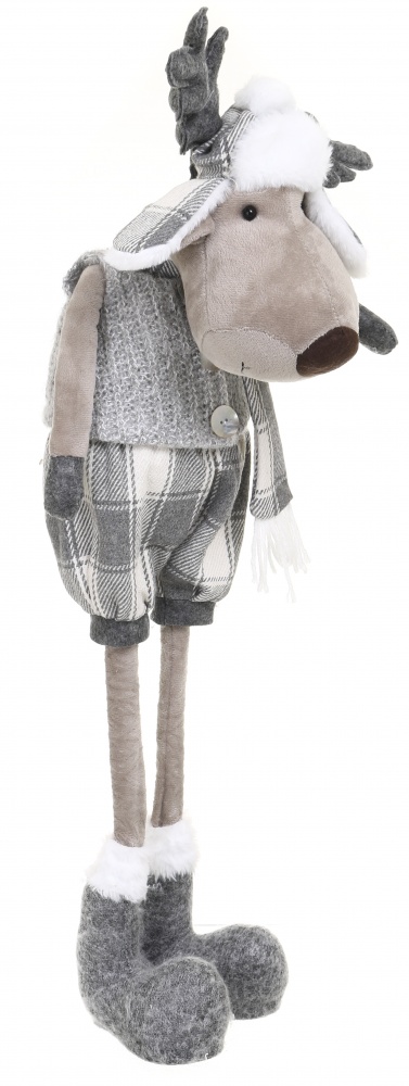 Декорація новорічна лось стояч./ біл.-сір. 2 асорт. 84 см