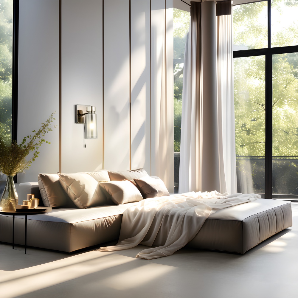 Бра Miorro Leone металл/стекло 1x40 Вт E14 никель 51-311-075