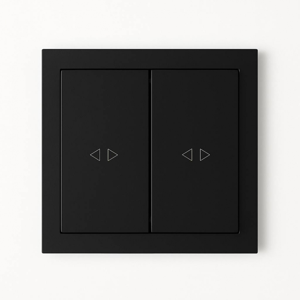 Механізм вимикача двоклавішний HausMark Juna без підсвітки чорний матовий 7041-1788U2-107TW